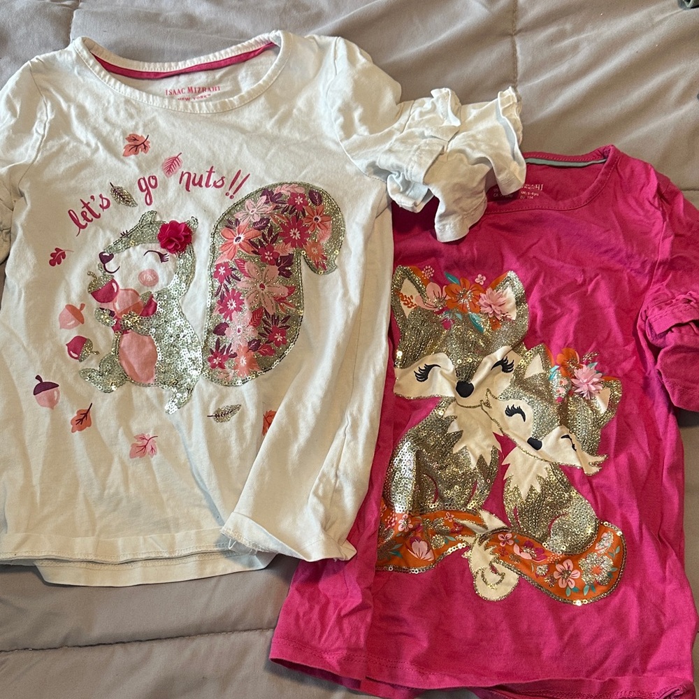 Isaac Mizrahi Girls' White Tee with Squirrel Design
